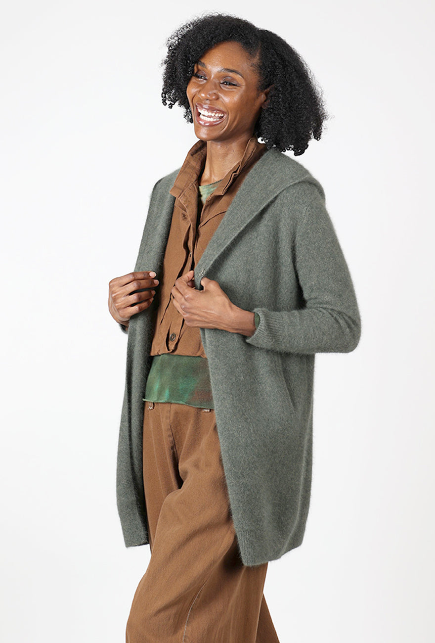 Hooded Racoon Duster, Vegetal Angle 2