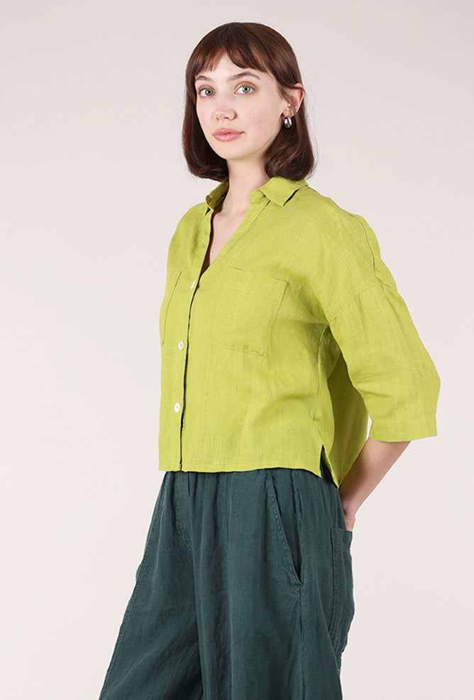 Bibico Linen Ava Blouse, Citronelle 