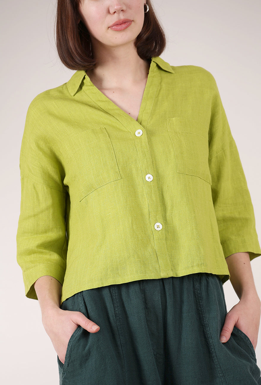 Bibico Linen Ava Blouse, Citronelle 