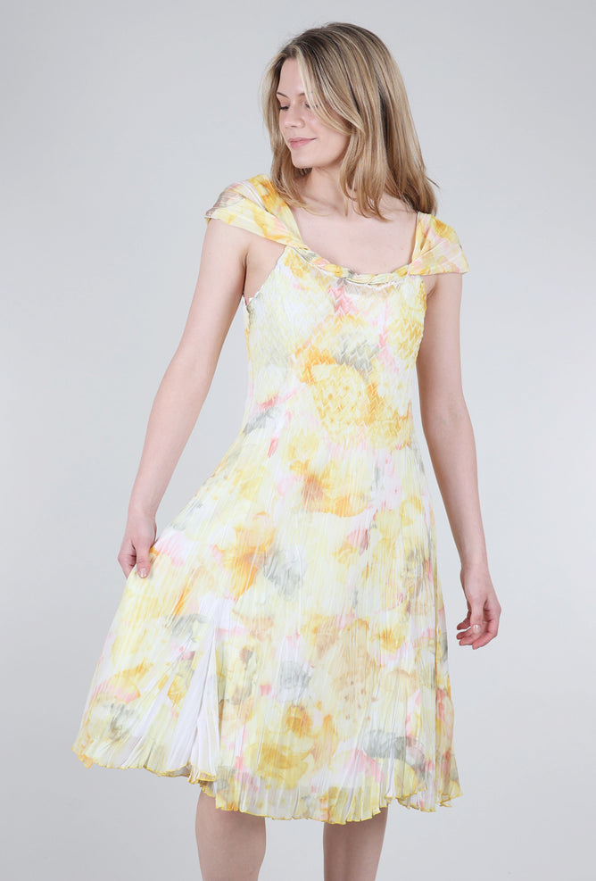 Komarov Scarf Dress, Yellow Floralalia 