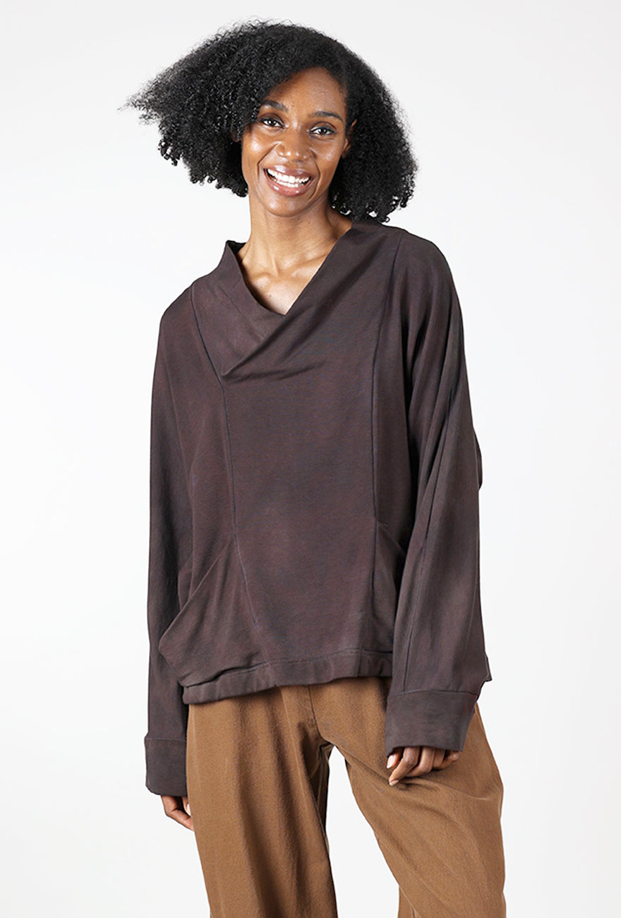 Slouch Pocket Pullover, Espresso Bean