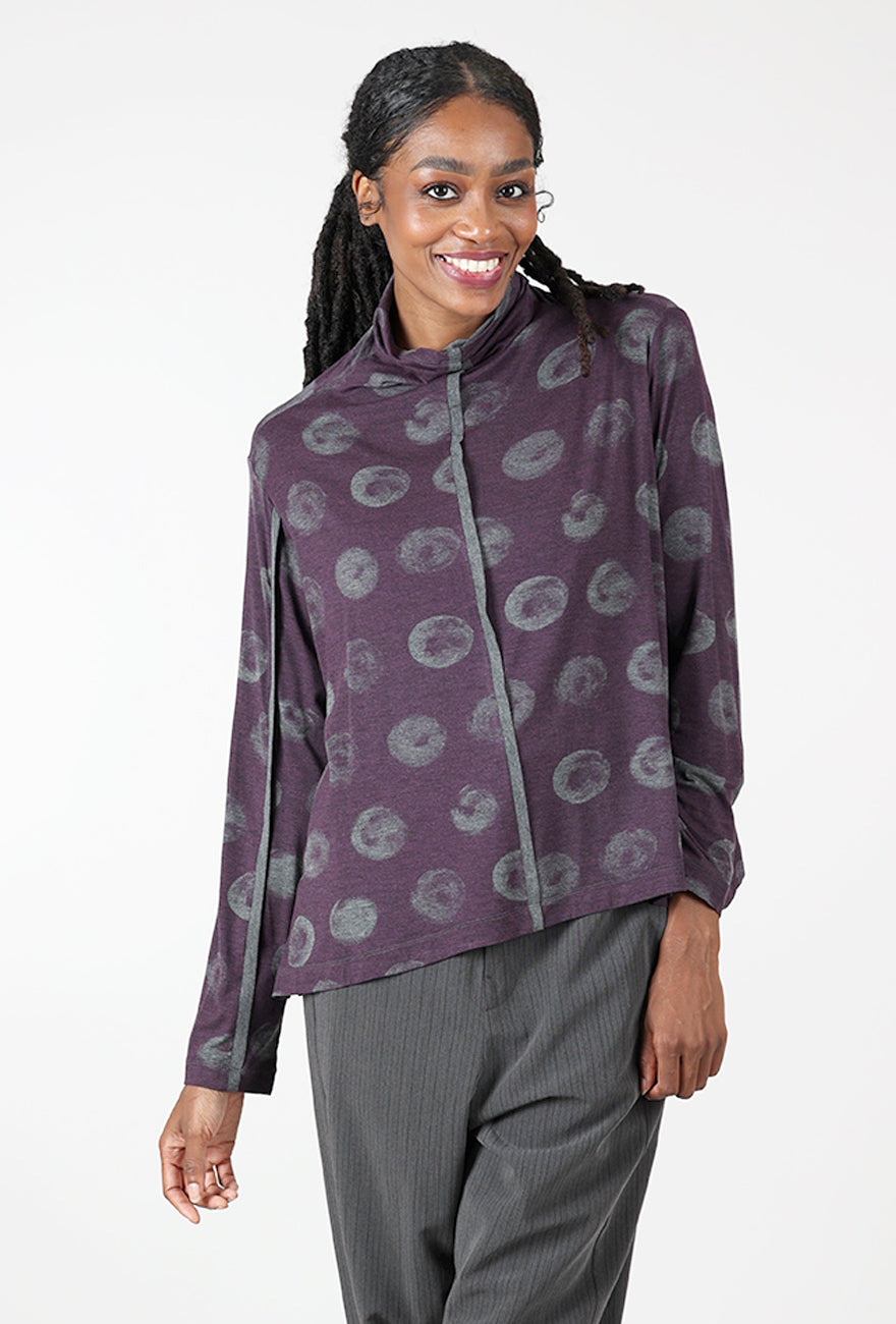 Watery Dot Tneck, Plum