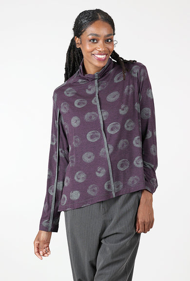 Moyuru Watery Dot Tneck, Plum 