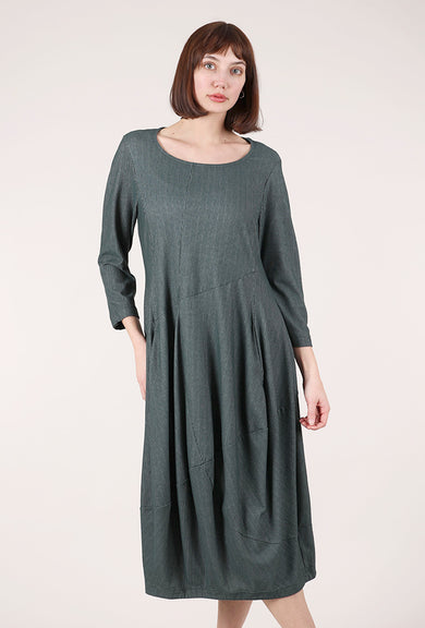 Rundholz Knit Texture Sleeved Shapely Dress, Tree 