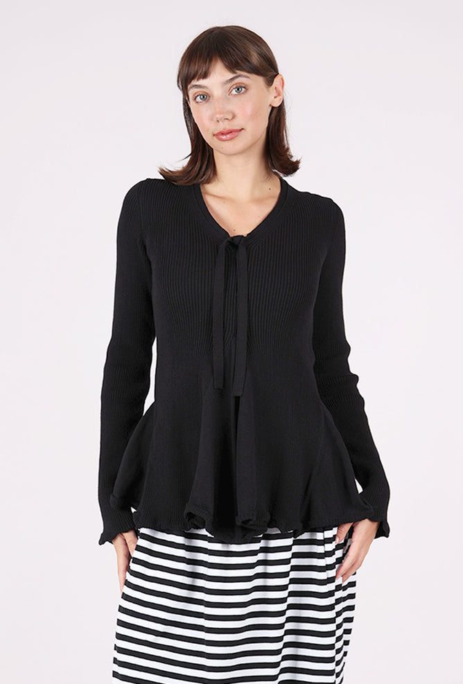 Pluslavie A Cotton Knit Pullover, Black