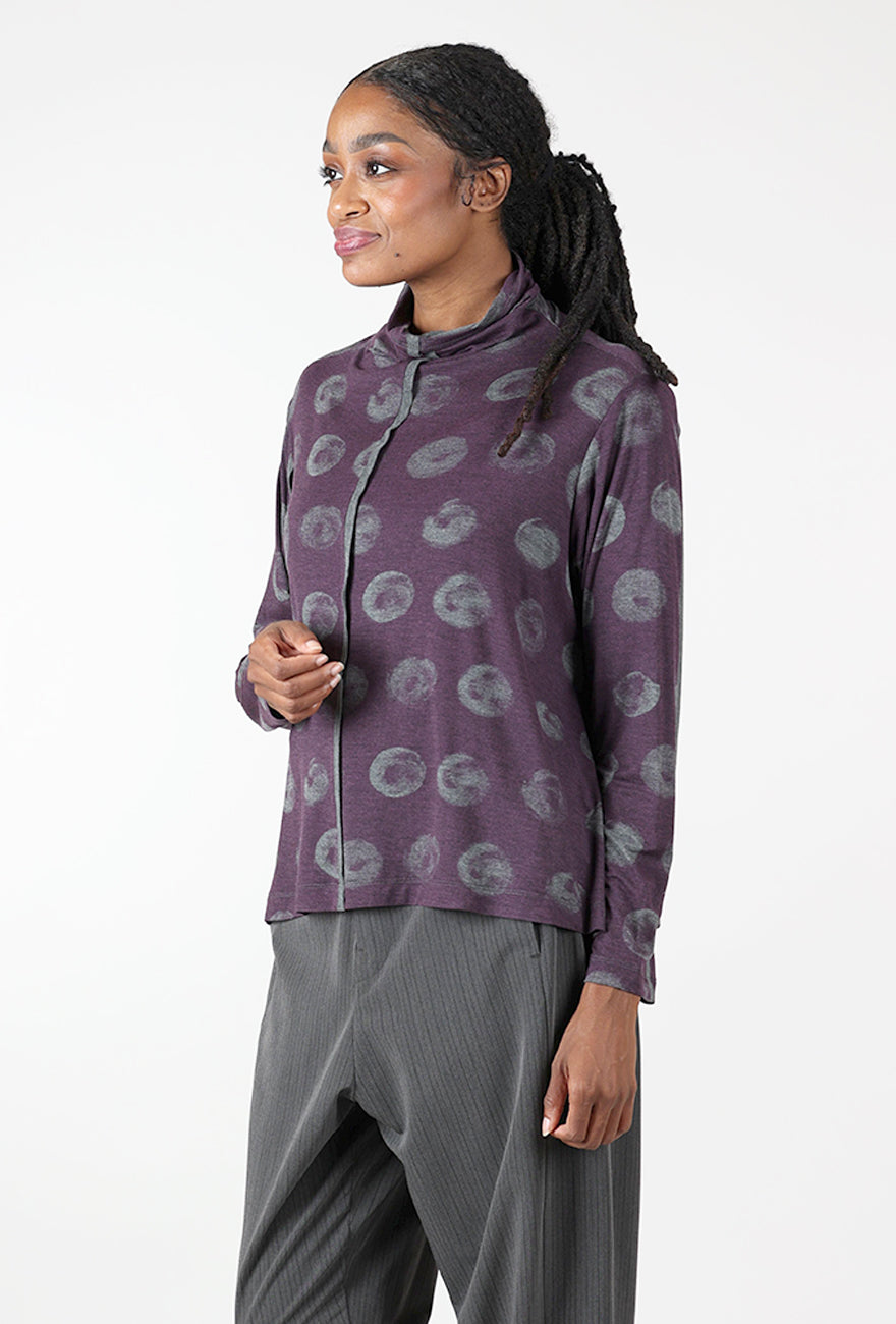 Watery Dot Tneck, Plum Angle 2