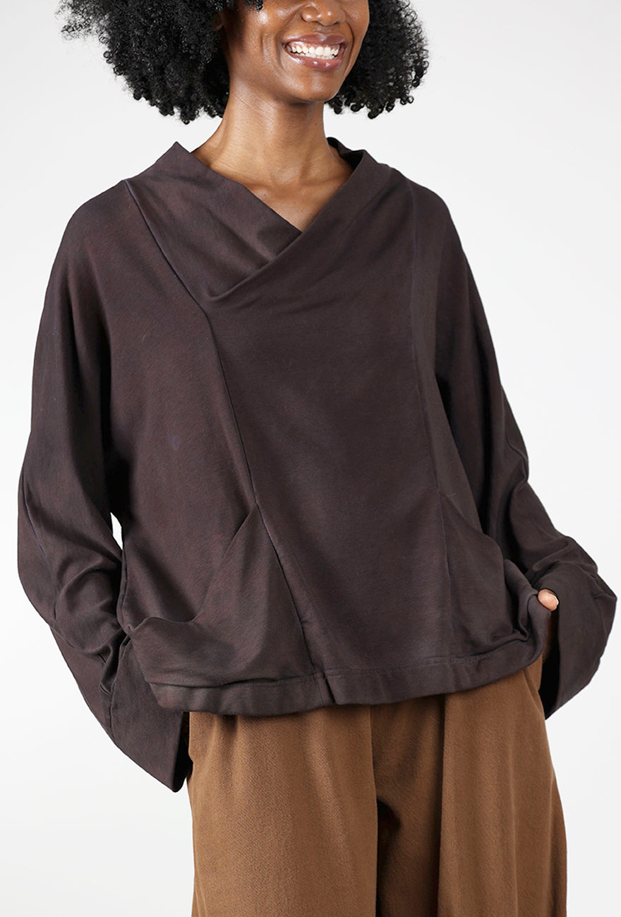 Slouch Pocket Pullover, Espresso Bean Angle 4