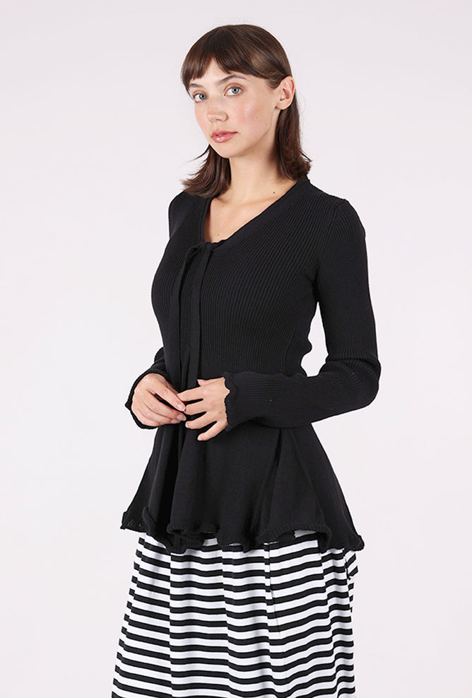 Pluslavie A Cotton Knit Pullover, Black