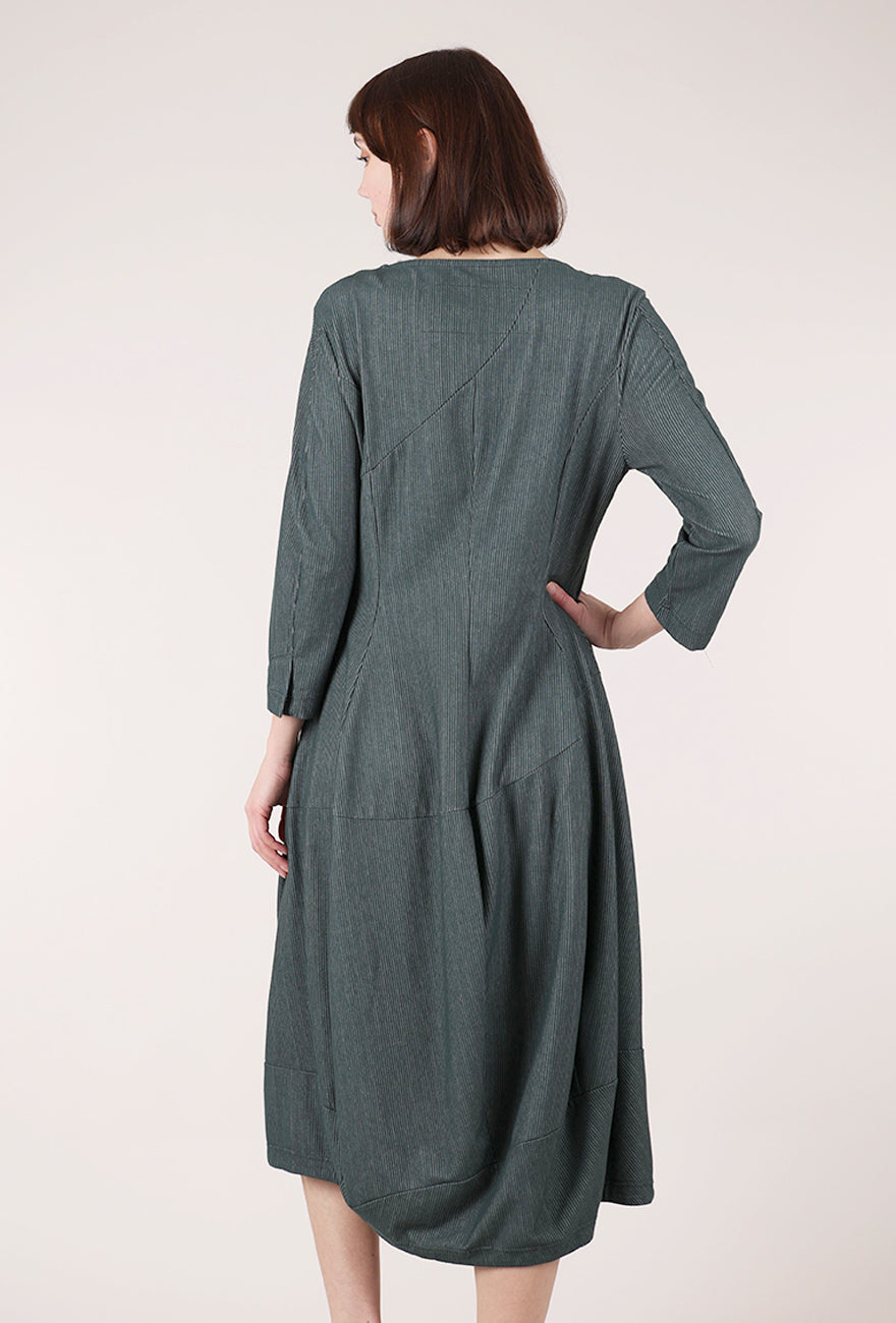 Rundholz Knit Texture Sleeved Shapely Dress, Tree 