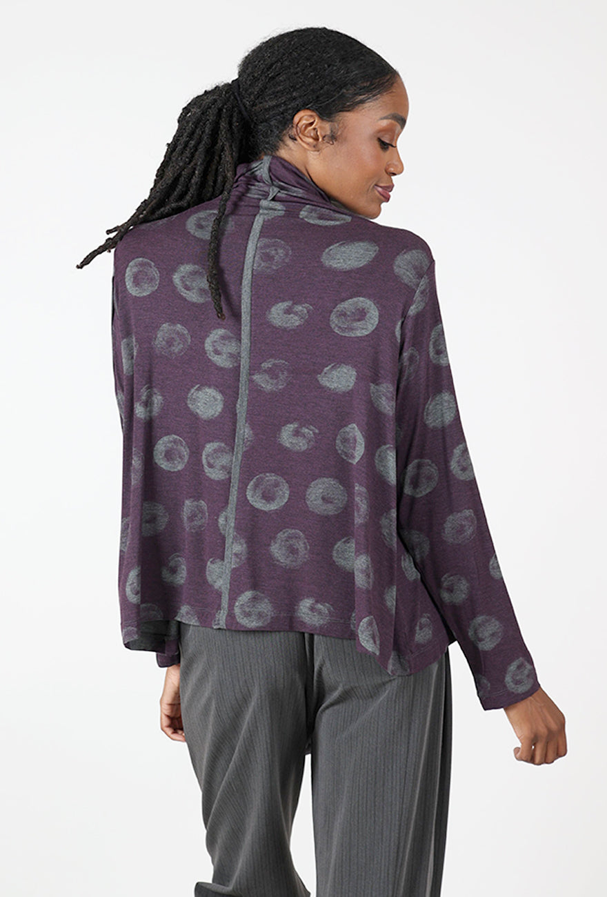 Watery Dot Tneck, Plum