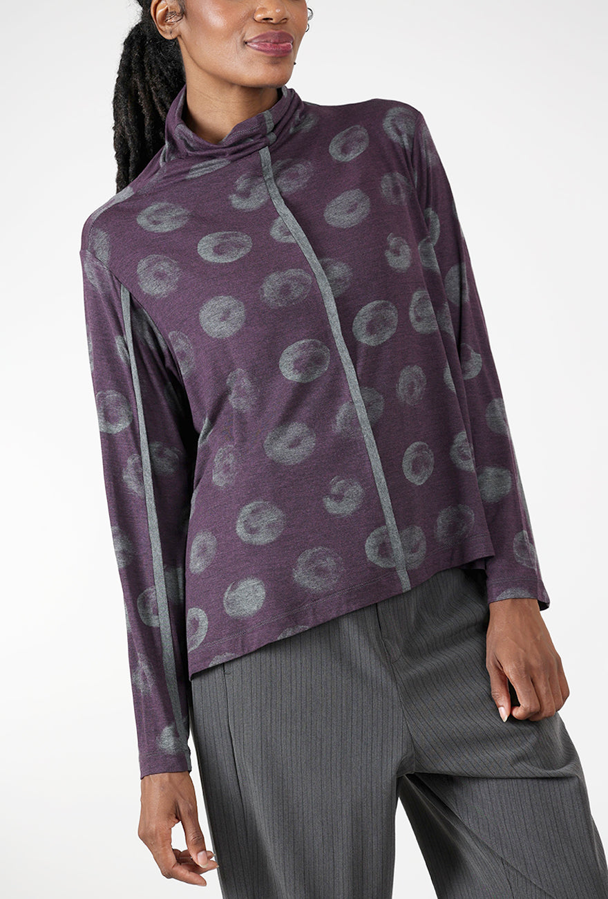 Watery Dot Tneck, Plum