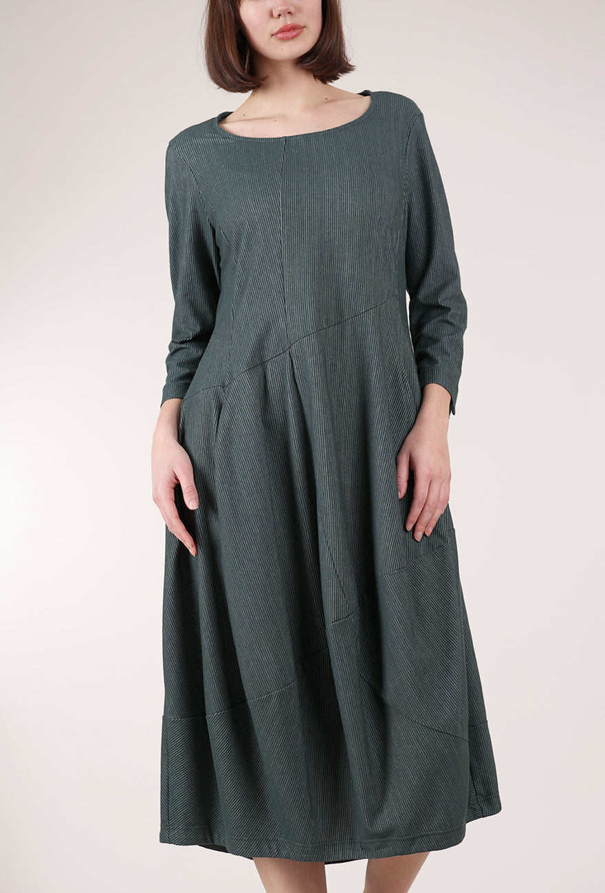 Rundholz Knit Texture Sleeved Shapely Dress, Tree 