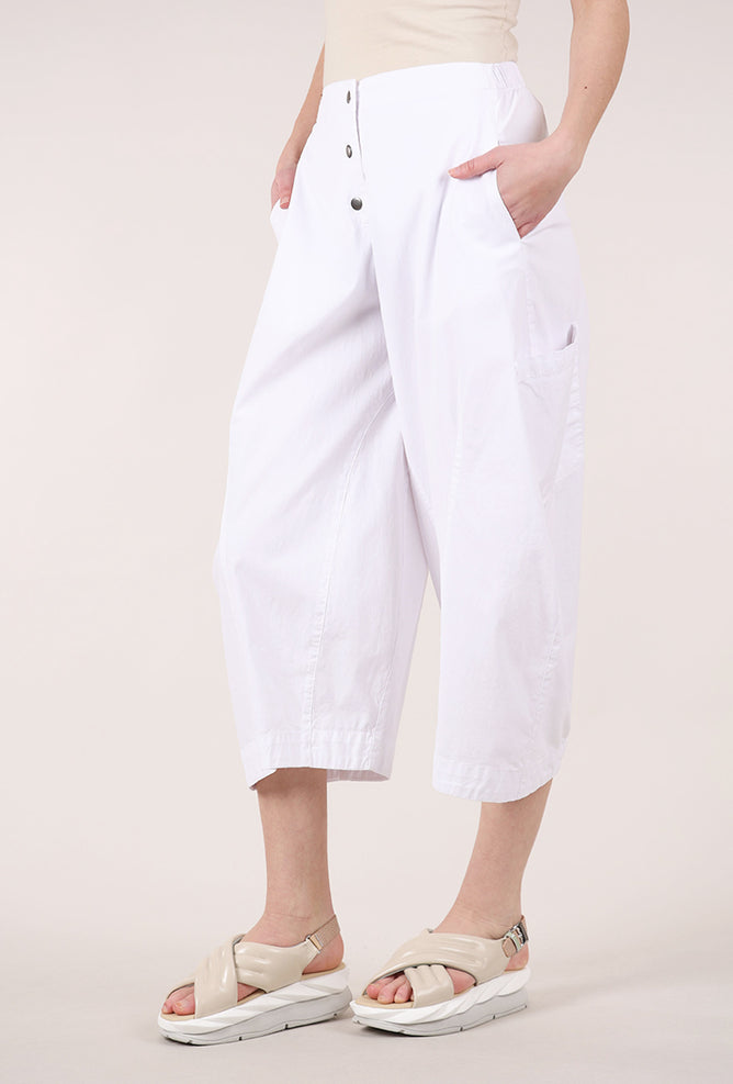 Eleven Stitch Snap-Front Pant, Chalk 