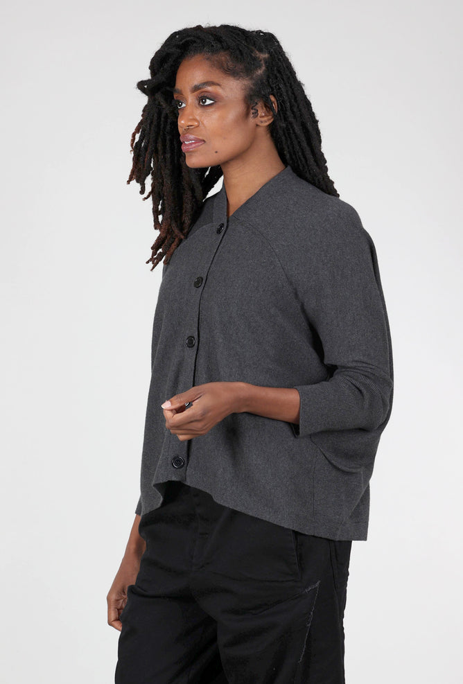 Knit Knit Arched Seam Cardie, Charcoal 