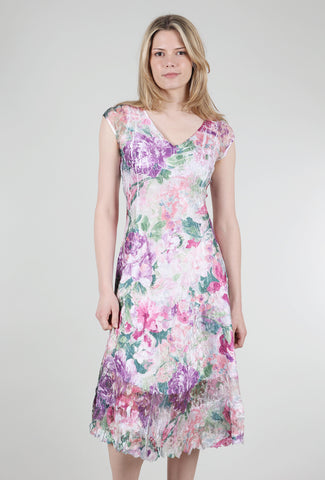 Komarov Cap Sleeve V Dress, Pink Pastel Dream 