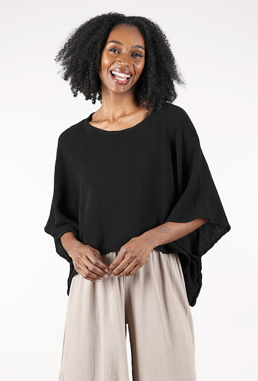 Oh My Gauze Havana Top, Black 