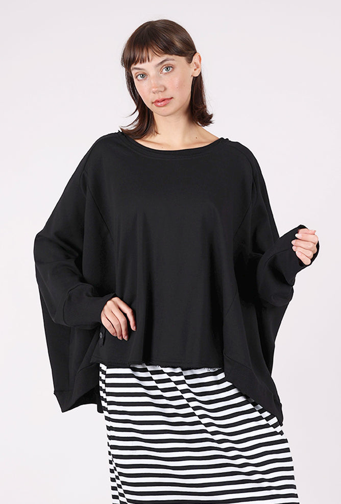 Pluslavie Wide Short Sweat, Black 