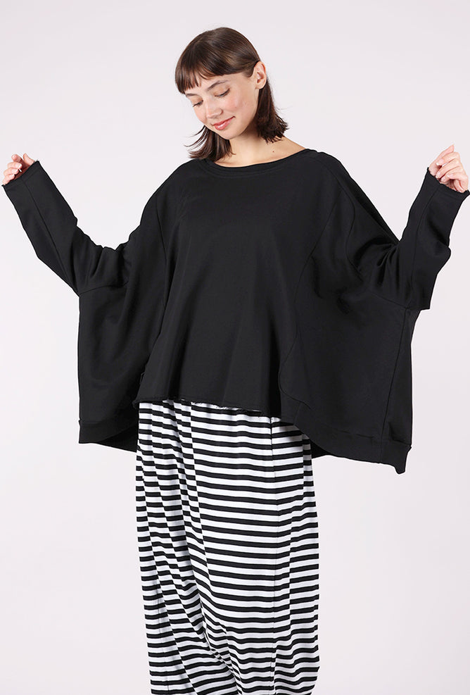 Pluslavie Wide Short Sweat, Black 