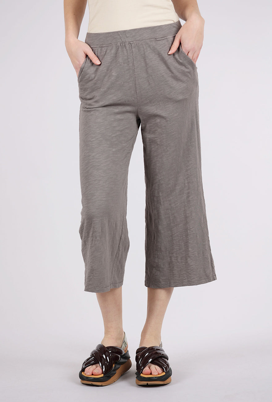 Mododoc Wide Leg Crop Knit Pants, Onyx Gray 