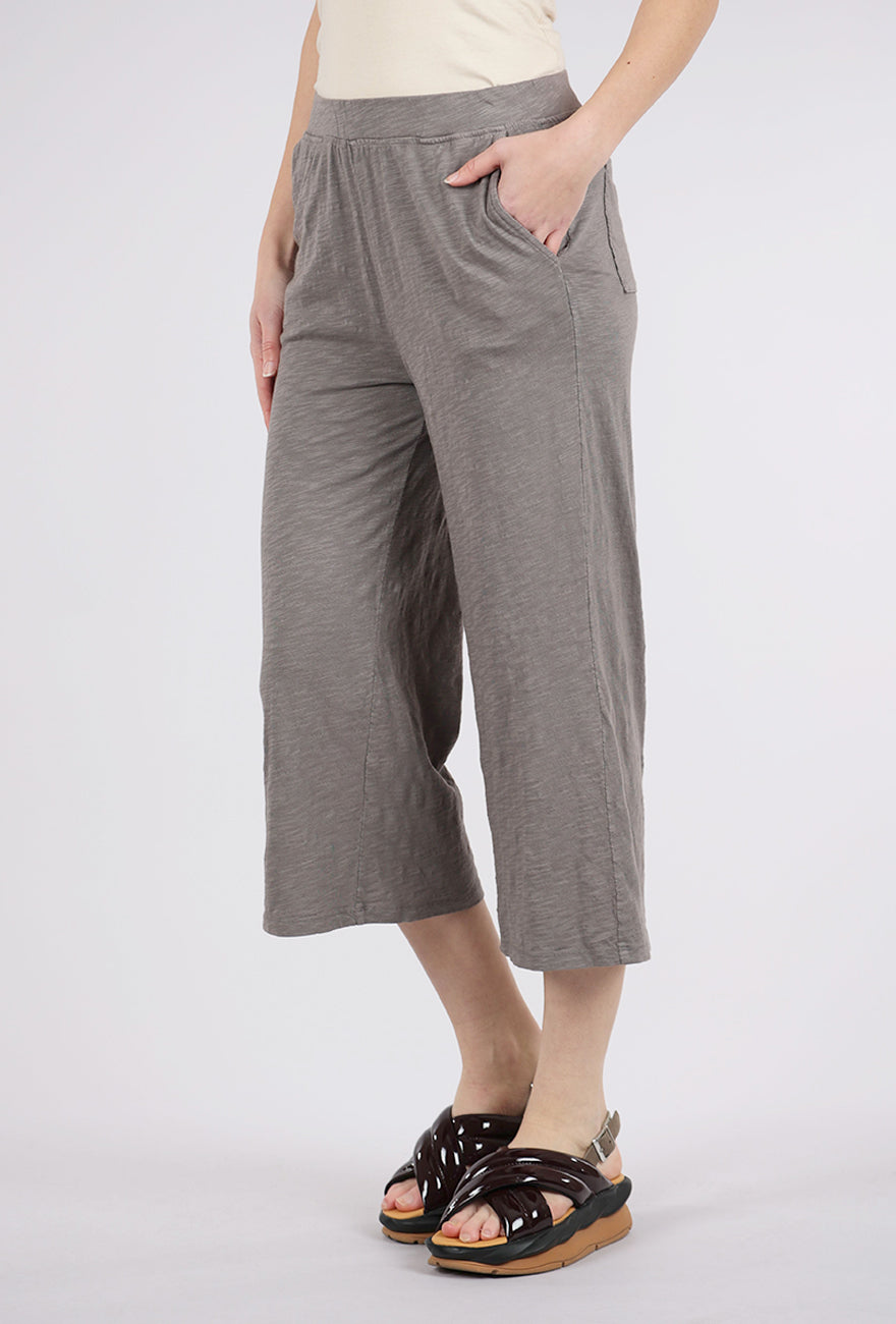 Mododoc Wide Leg Crop Knit Pants, Onyx Gray 