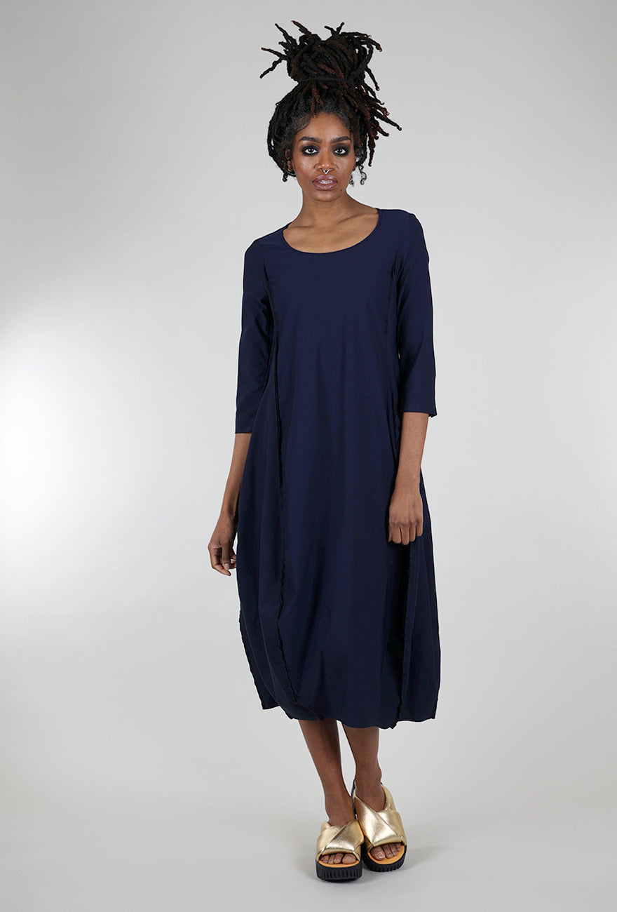 Rundholz Twill Tech Petal Seam Dress, Navy 