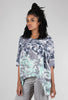 Heyne Bogut Linen Smoosh Dye Vee Top, Gray/Mint 