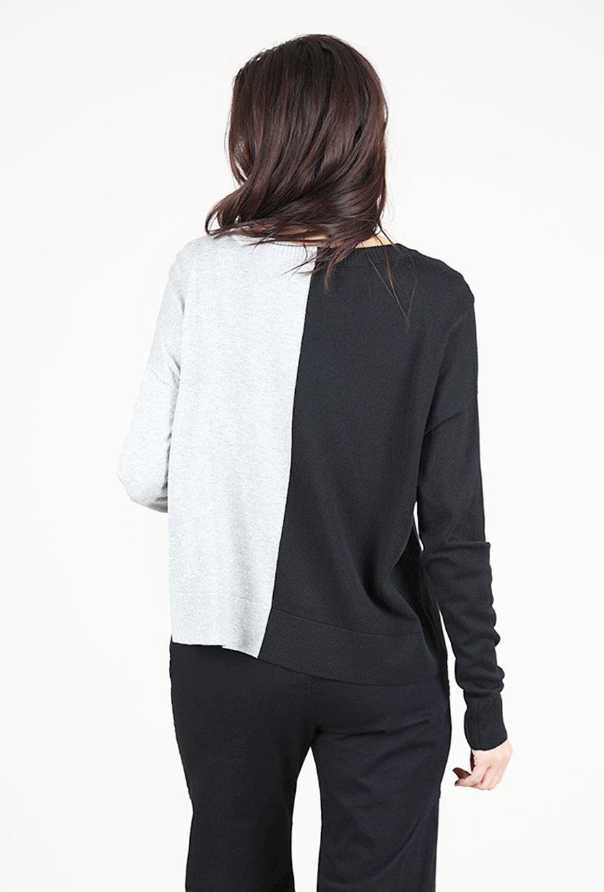Planet Half-Whipped Sweater, Black/Heather Gray 