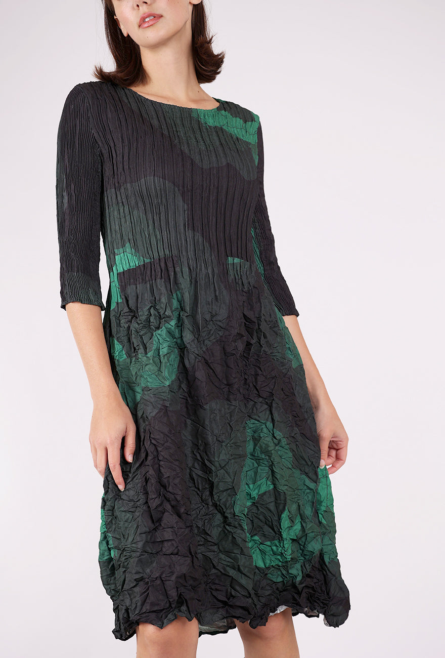 Alquema 3/4-Sleeve Smash Pocket Dress, Forest Rose 