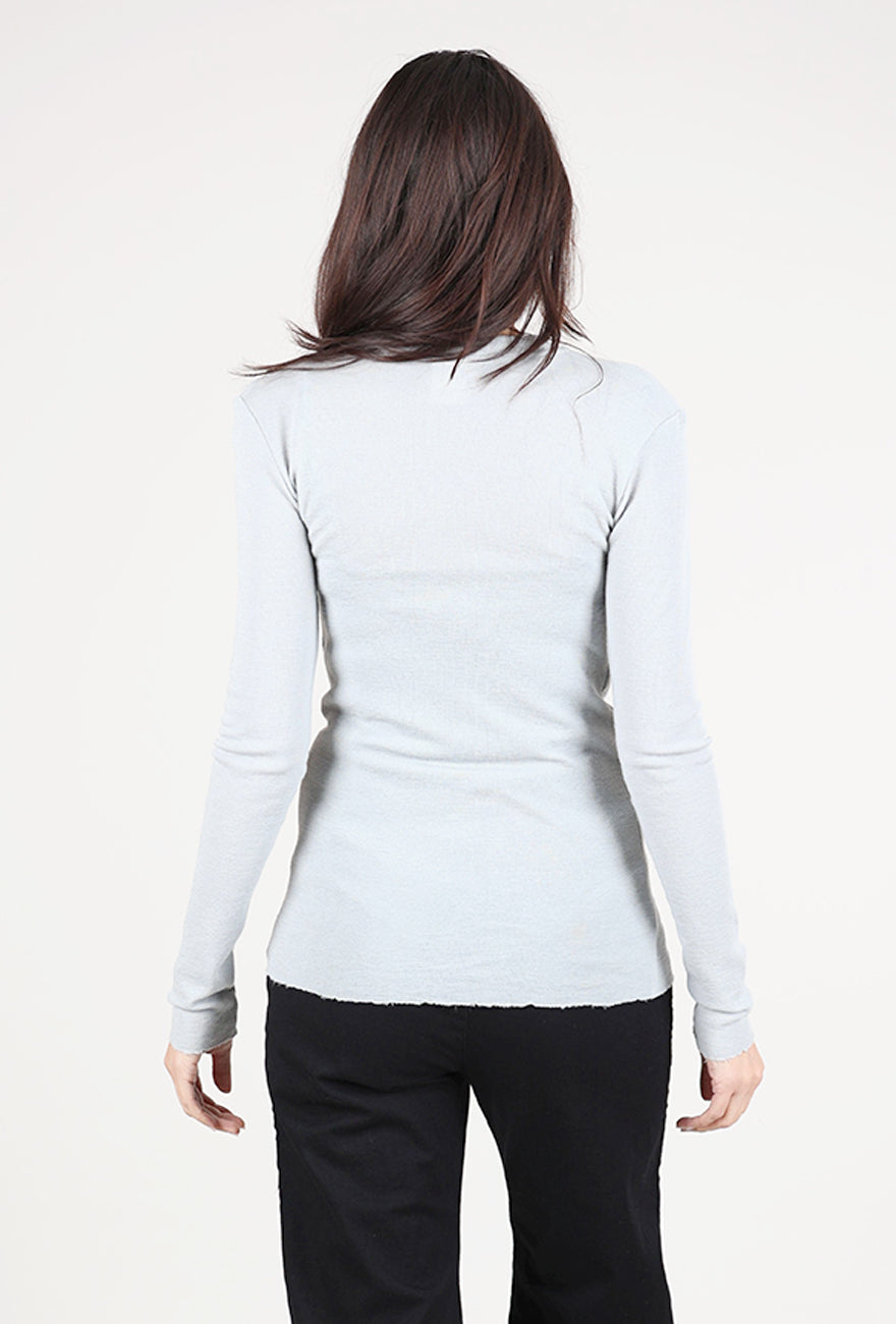 By Basics Merino Seamed Neck Top, Stone 