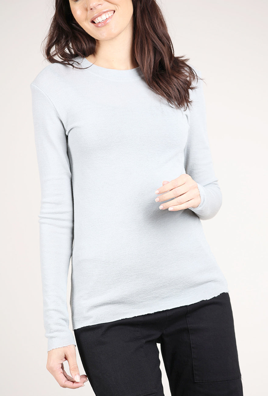 By Basics Merino Seamed Neck Top, Stone 