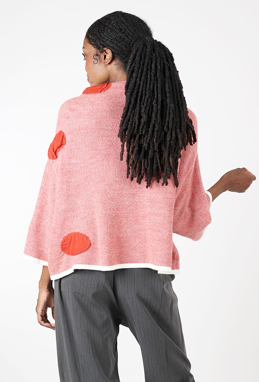 Birdseye Wool Dot Pullover, Orange