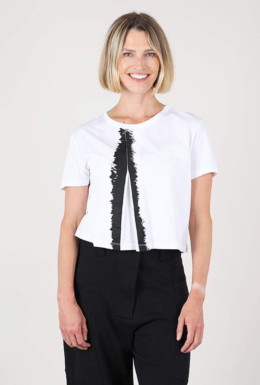Graphic Split Tee, White