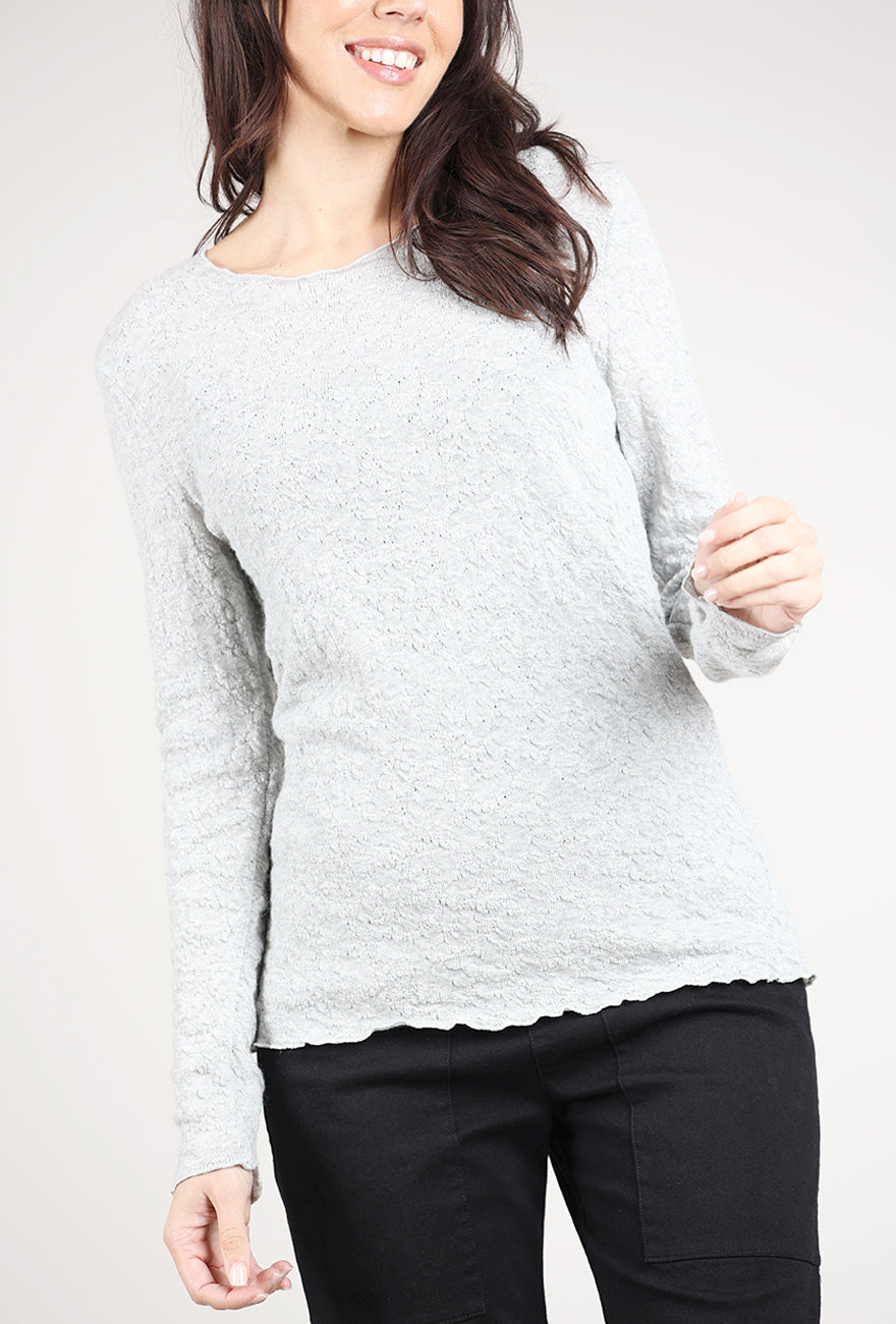 By Basics Bubble Wool Round Neck Pullover, Dawn Gray Melange 