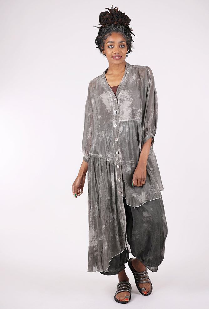 Asymmetrical Shirtdress Tie Dye