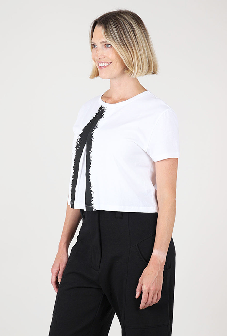 Graphic Split Tee, White Angle 2