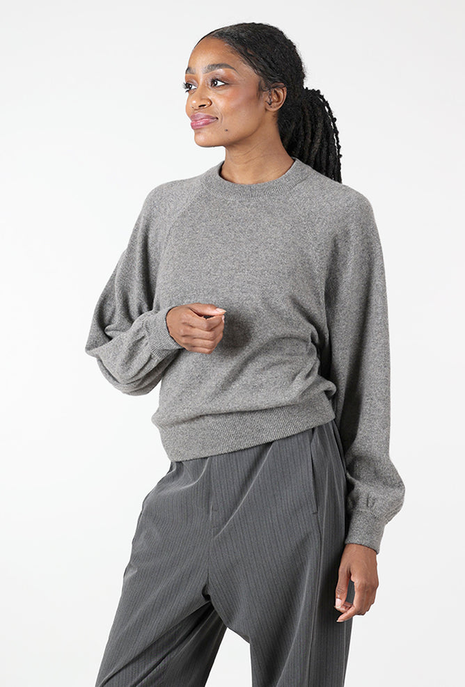Aiza Cashmere Sweatshirt, Moleskin Angle 2