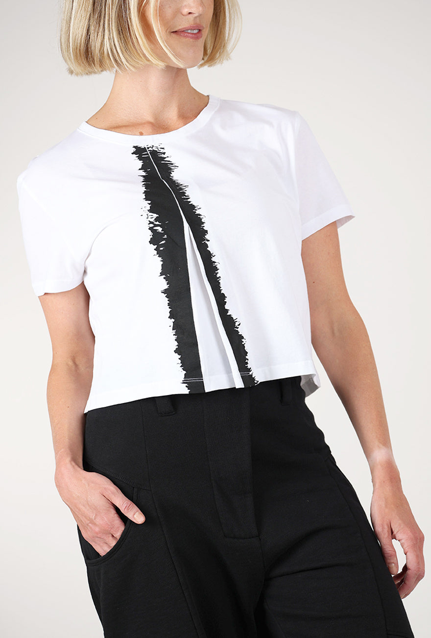 Graphic Split Tee, White