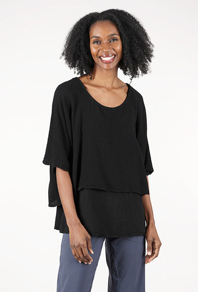 Oh My Gauze Twins Top, Black 