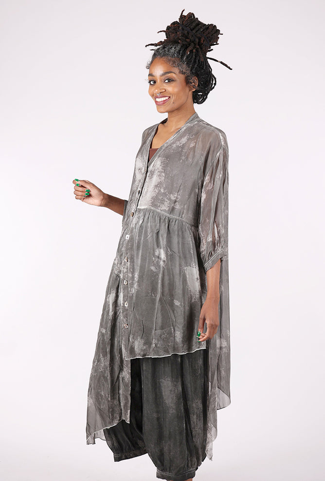 Asymmetrical Shirtdress Tie Dye