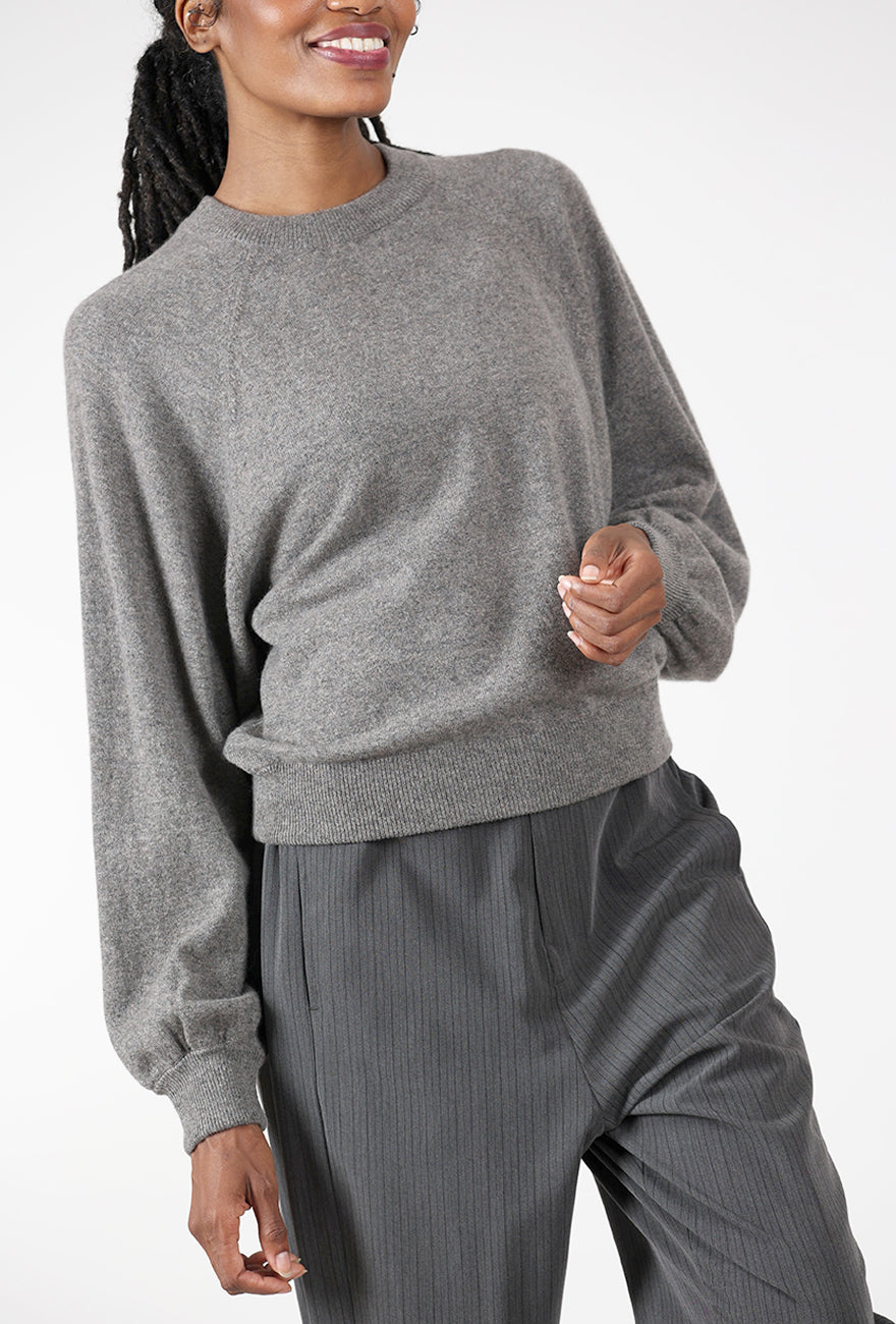 Aiza Cashmere Sweatshirt, Moleskin Angle 4