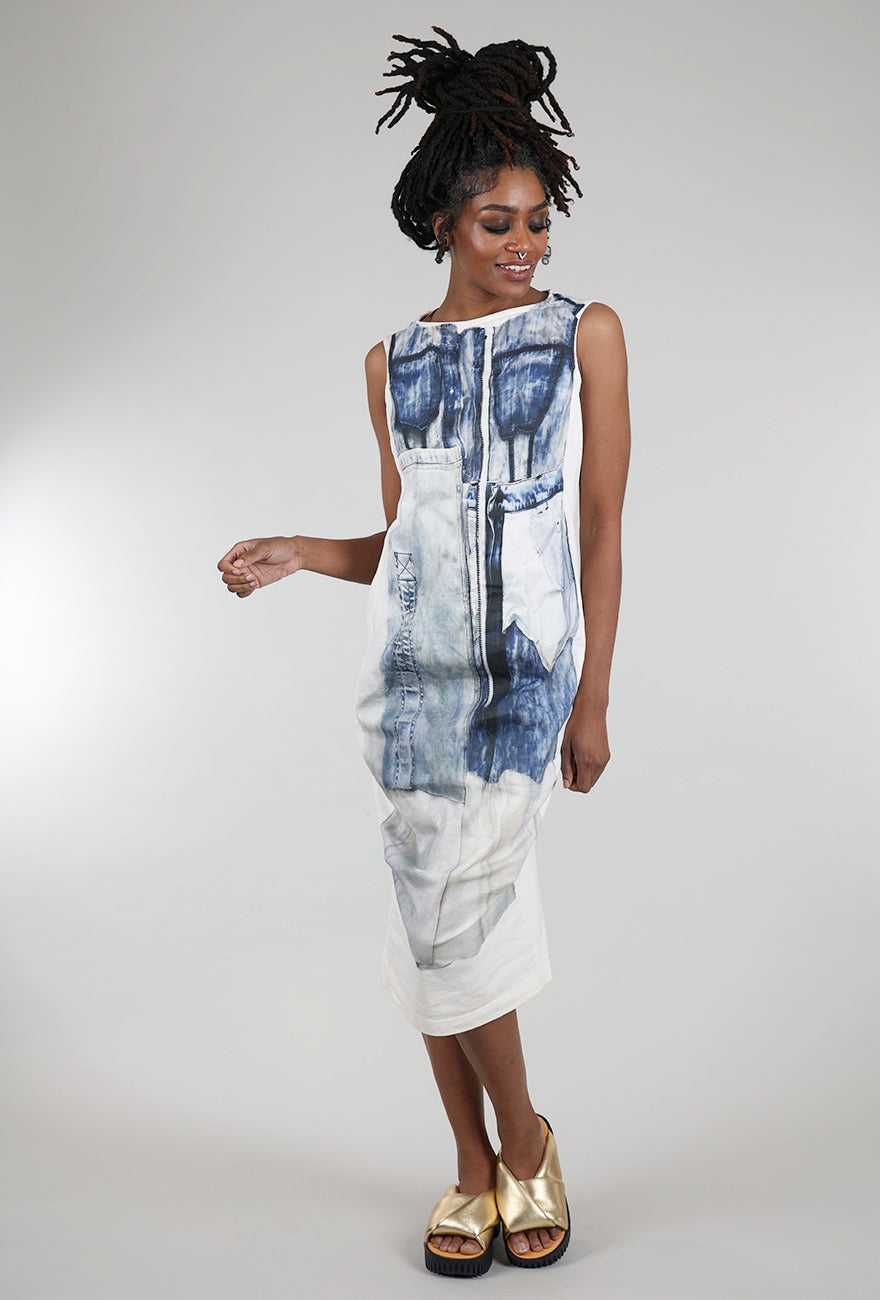 Rundholz Digital Jean Print Dress, Denim 