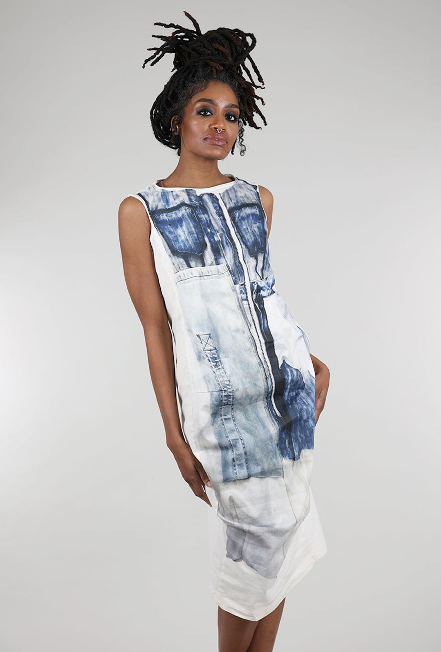 Rundholz Digital Jean Print Dress, Denim 