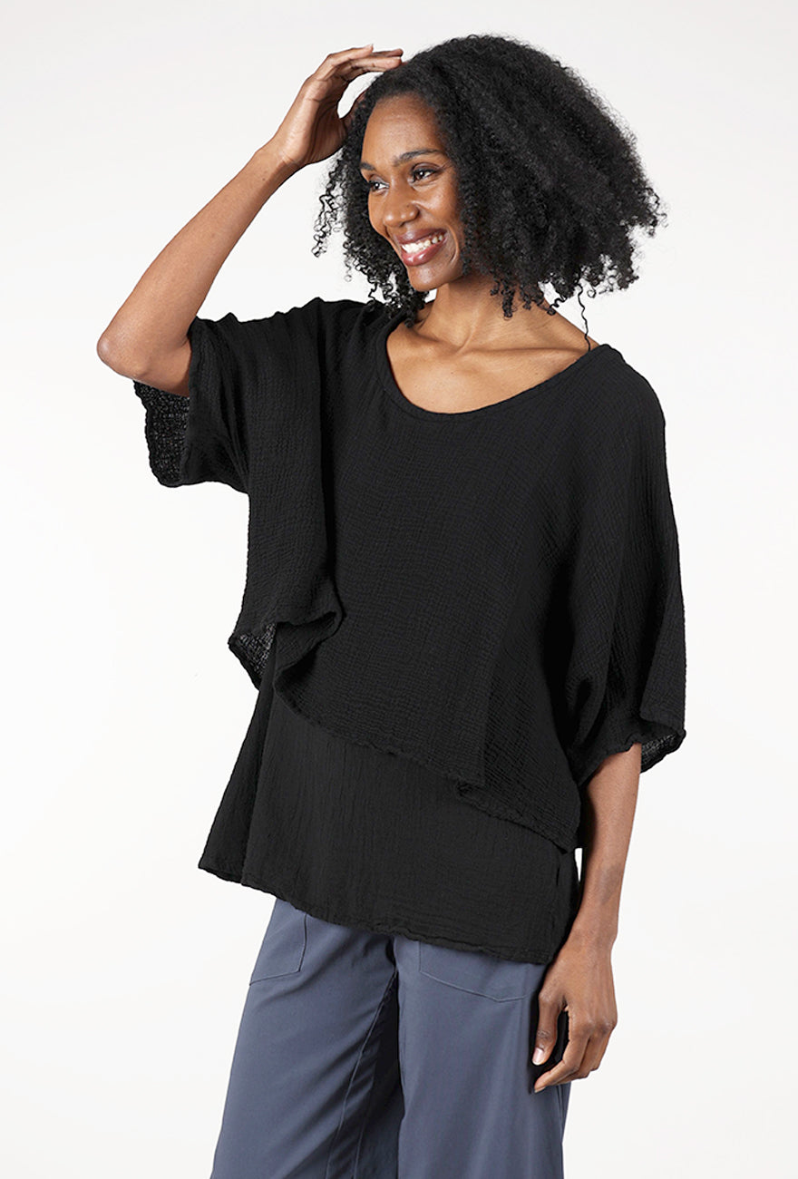 Oh My Gauze Twins Top, Black 