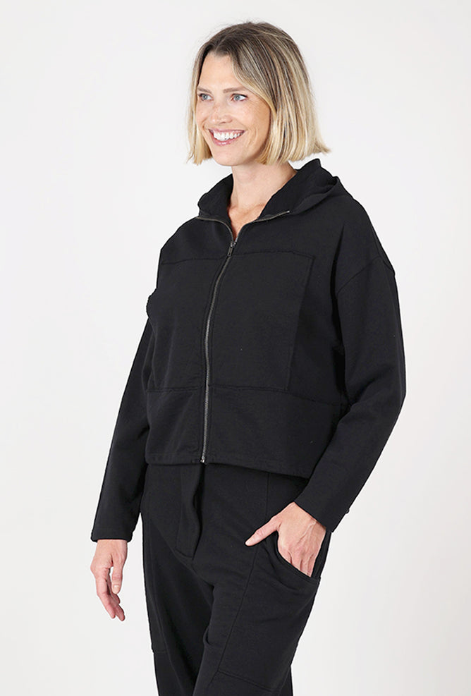 Lurdes Bergada Fleece Boxy Hoodie, Black 