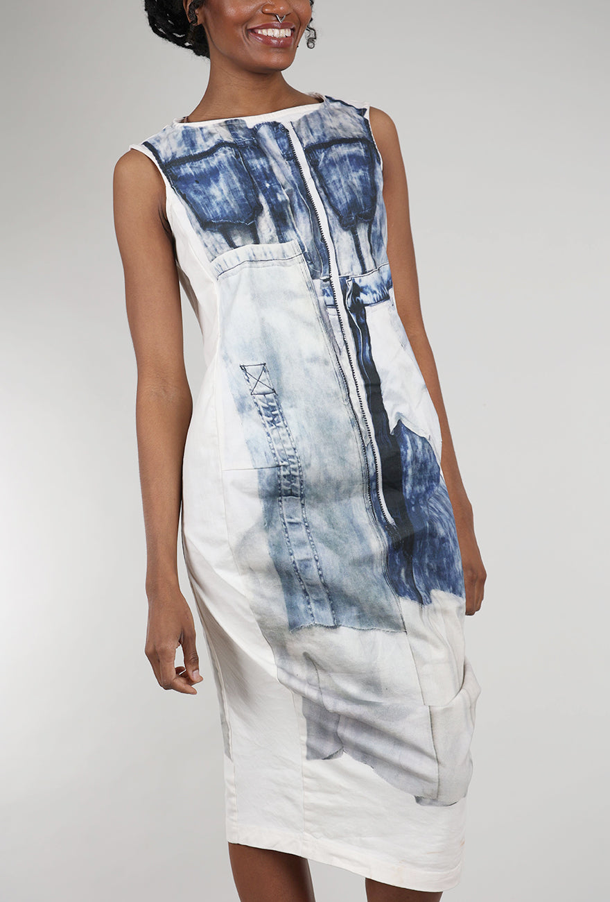 Rundholz Digital Jean Print Dress, Denim 