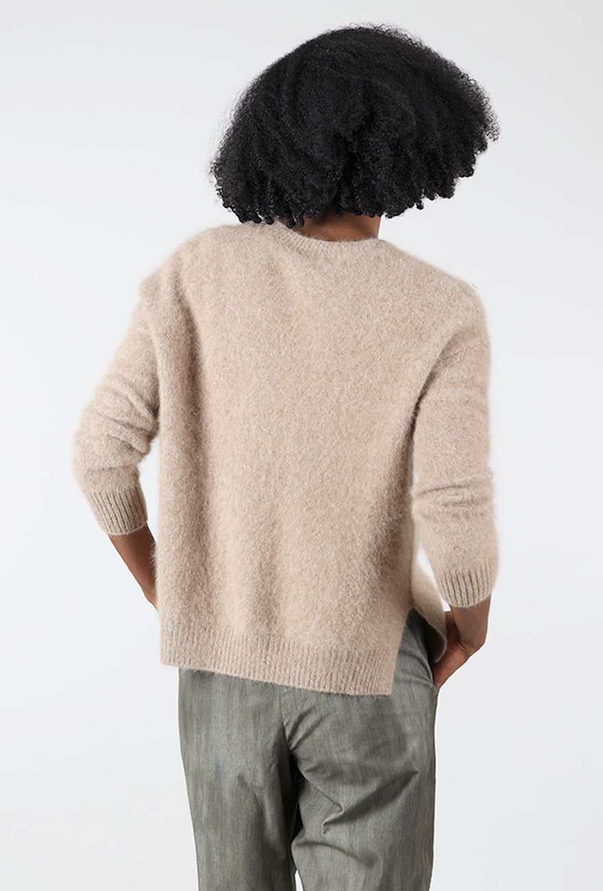 Grandpa Cropped Cardie, Latte