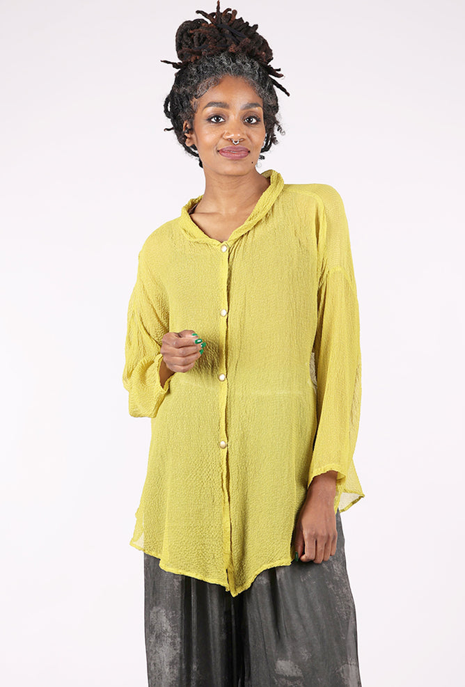 Fine Silk Messy Dye Blouse, Lichen