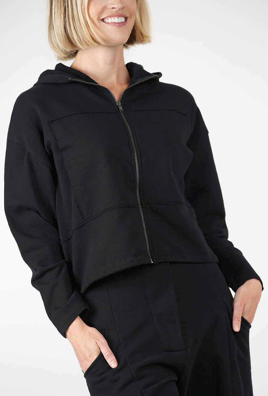 Lurdes Bergada Fleece Boxy Hoodie, Black 