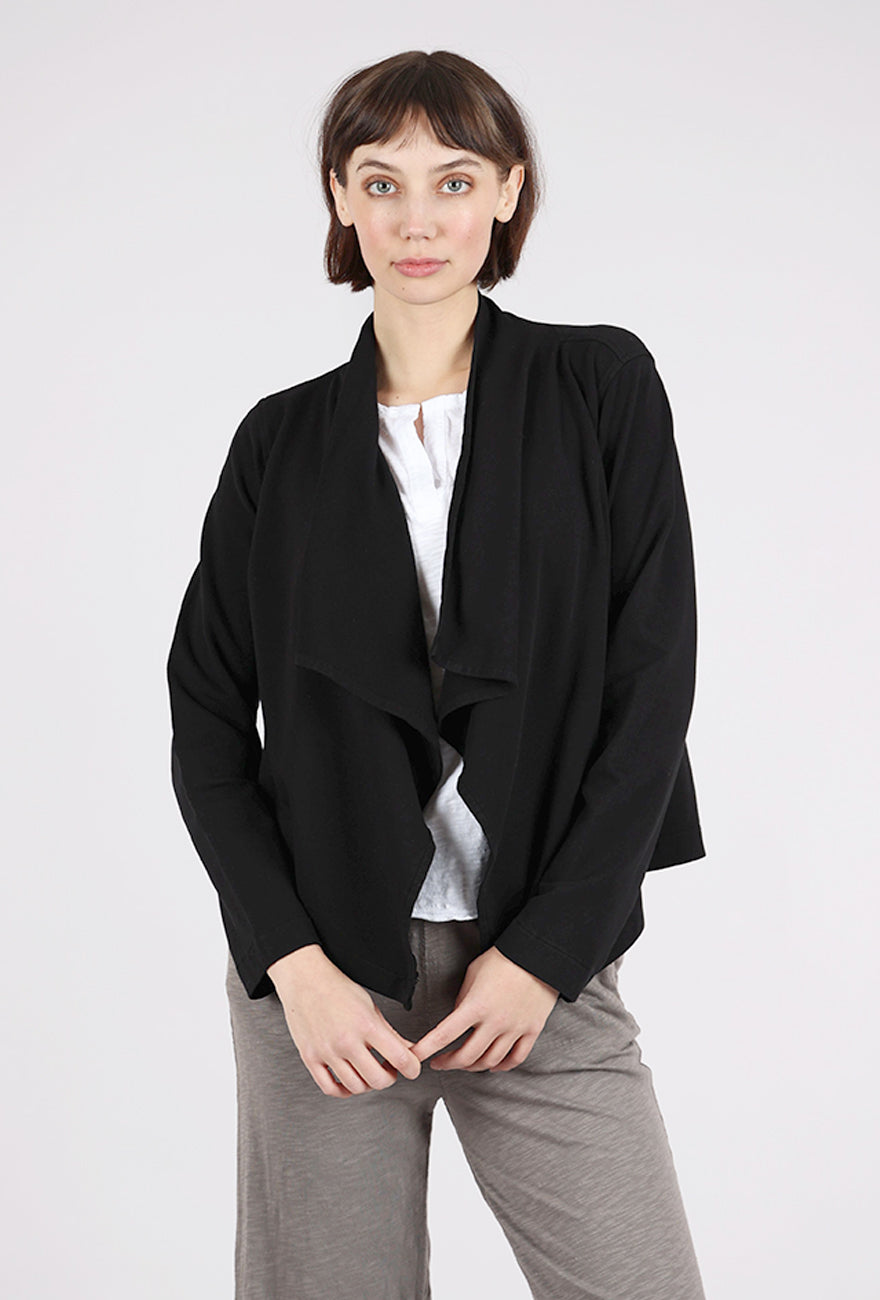 Mododoc Cascade Front Crop Fleece Jacket, Black 