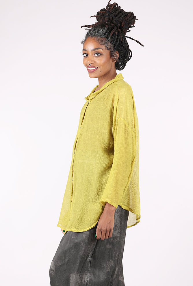 Fine Silk Messy Dye Blouse, Lichen